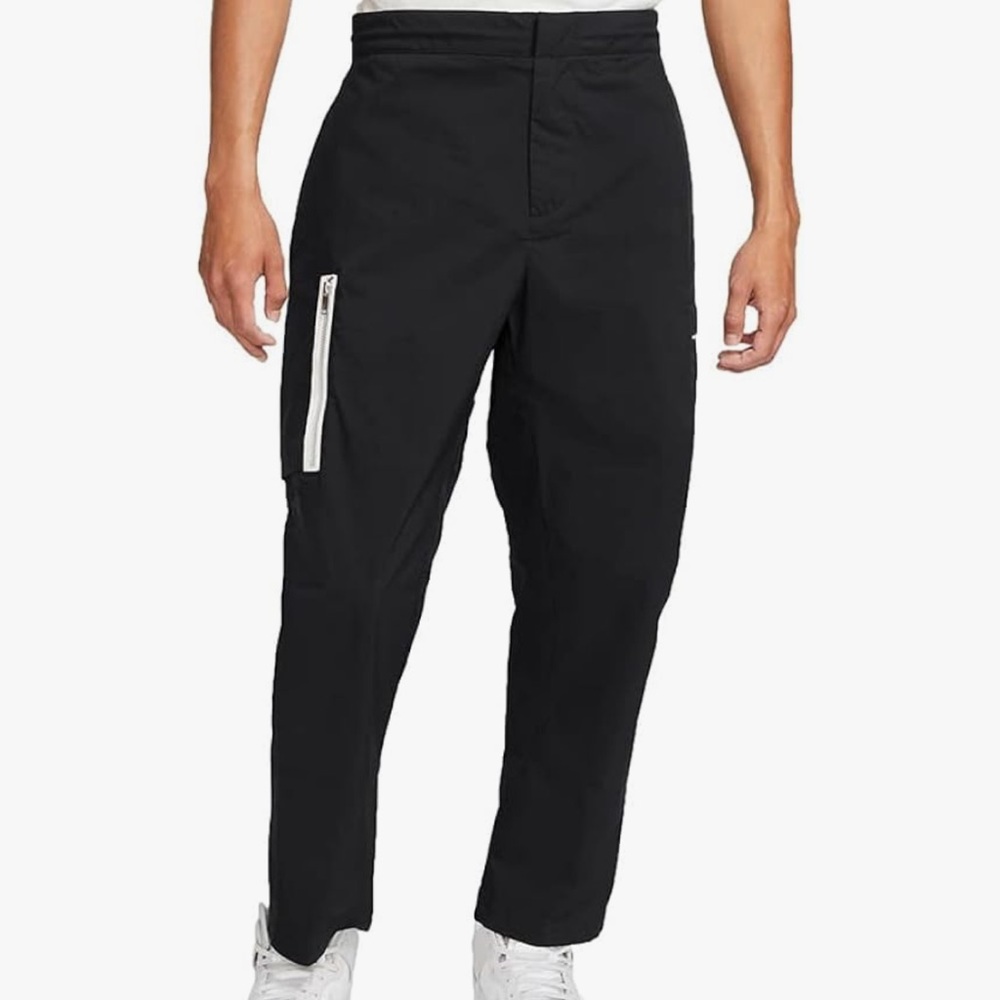 Nike Sportswear Essential Utility Men's Black Cargo Pants with White Accents